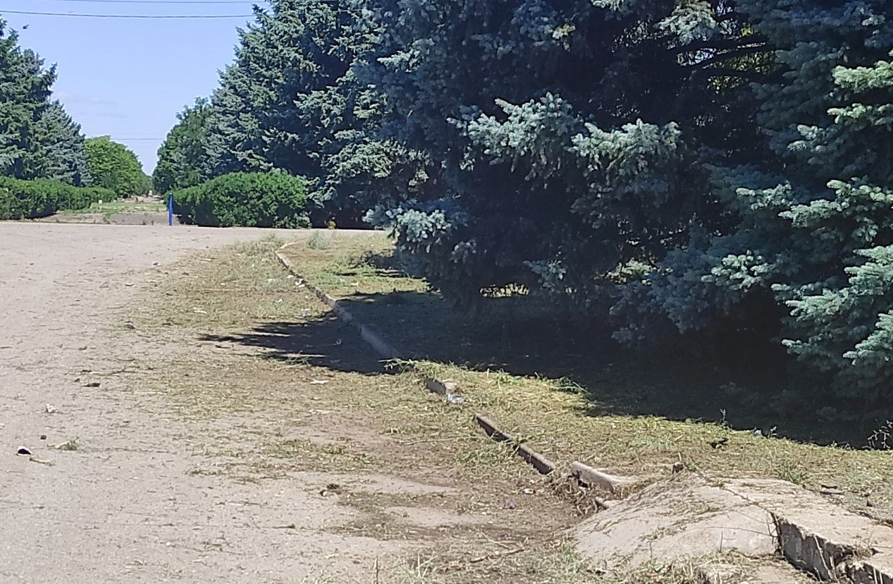 В селе Преображенка Чаплынского муниципального округа был выполнен покос травы в центре села.